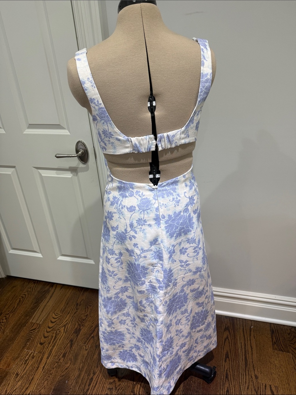 ZIMMERMANN Postcard Blue Floral Shoulder Tie Midi Dress Size 1 / US 6 / M - Picture 14 of 14